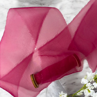 Fuchsia Silk Organza Ribbon
